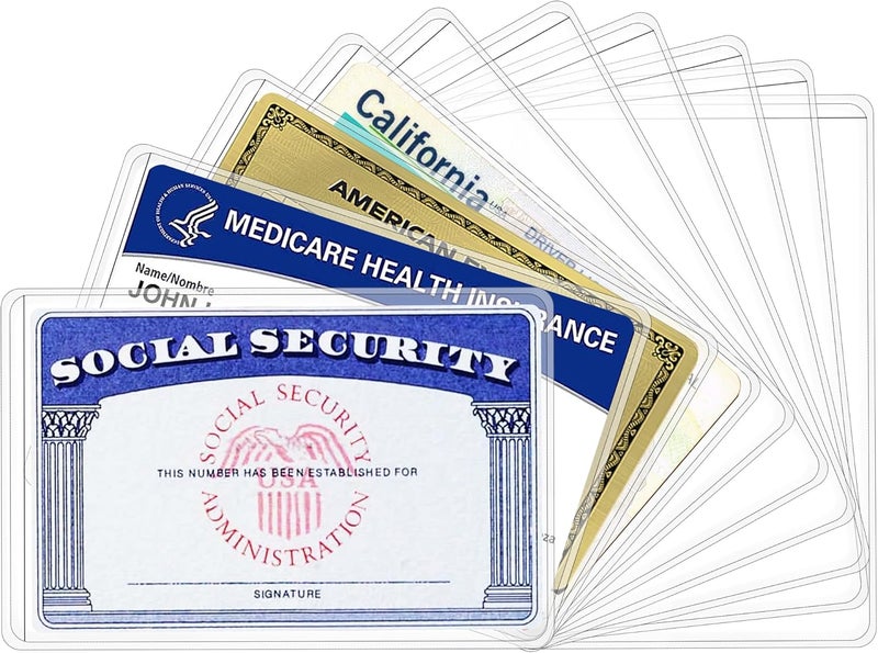 Glsgsb New Medicare Card Holder Protector Sleeves, Social Security Card Protector, 12 Mil Clear PVC Water Resistant Plastic Sleeves for New Medicare/Social Security/Business/ID/Credit Cards(10 Pack) - Image 1